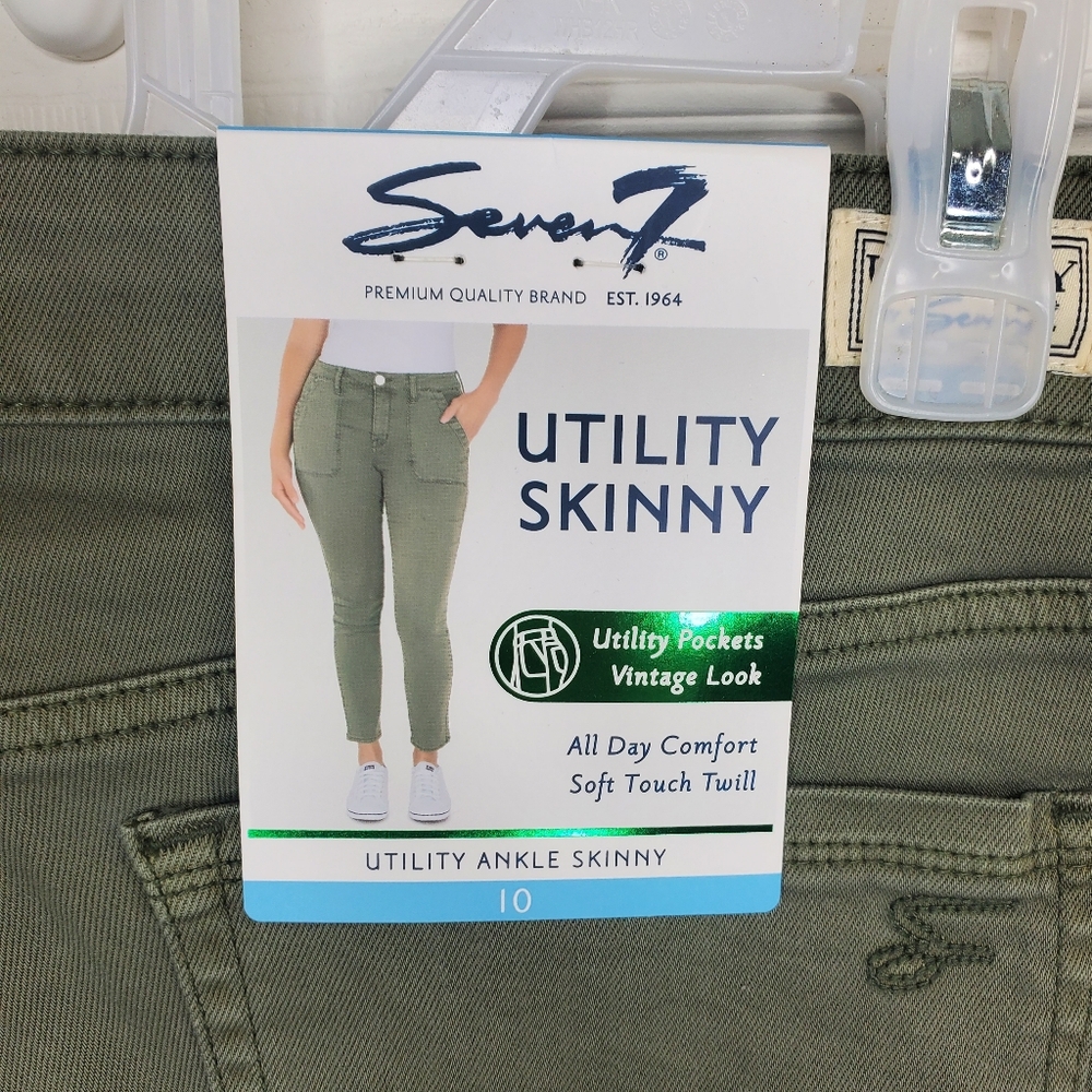 NWT Seven 7 green skinny jeans size 10 - Picture 3 of 4